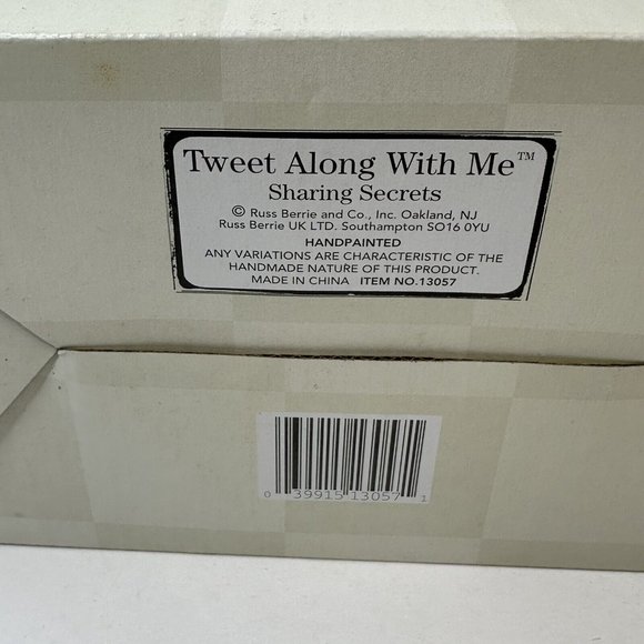 Russ Berrie Tweet Along With Me Sharing Secrets Red Yellow Birds Using Tin Cans - Picture 9 of 9